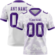 Загрузить изображение в средство просмотра галереи, Custom White-Purple Authentic Abstract Fluid Line 3D Pattern 7V7 Flag Football Jersey
