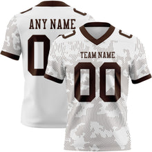 Laden Sie das Bild in den Galerie-Viewer, Custom White-Brown Authentic Abstract Fluid Line 3D Pattern 7V7 Flag Football Jersey
