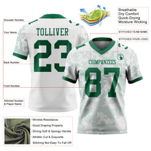 Загрузить изображение в средство просмотра галереи, Custom White-Kelly Green Authentic Abstract Fluid Line 3D Pattern 7V7 Flag Football Jersey
