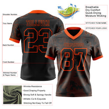 Laden Sie das Bild in den Galerie-Viewer, Custom Black-Orange Authentic Abstract Fluid Line 3D Pattern 7V7 Flag Football Jersey
