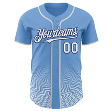 Laden Sie das Bild in den Galerie-Viewer, Custom Light Blue White-Royal Fluid Wave Psychedelic Swirl Authentic Baseball Jersey
