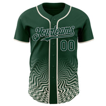 Load image into Gallery viewer, Custom Green Cream-Gray Fluid Wave Psychedelic Swirl Authentic Baseball Jersey
