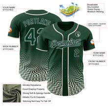 Load image into Gallery viewer, Custom Green Cream-Gray Fluid Wave Psychedelic Swirl Authentic Baseball Jersey
