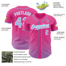 Загрузить изображение в средство просмотра галереи, Custom Pink Light Blue-White Fluid Wave Psychedelic Swirl Authentic Baseball Jersey
