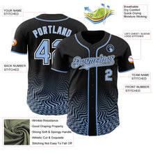 Загрузить изображение в средство просмотра галереи, Custom Black Light Blue-White Fluid Wave Psychedelic Swirl Authentic Baseball Jersey
