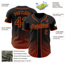 Load image into Gallery viewer, Custom Black-Orange Fluid Wave Psychedelic Swirl Authentic Baseball Jersey
