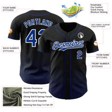Load image into Gallery viewer, Custom Black Royal-White Fluid Wave Psychedelic Swirl Authentic Baseball Jersey
