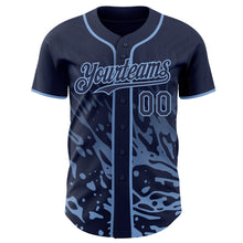 Charger l'image dans la galerie, Custom Navy-Light Blue Fluid Liquid Wave Splatter Authentic Baseball Jersey
