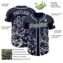 Charger l'image dans la galerie, Custom Navy-Cream Fluid Liquid Wave Splatter Authentic Baseball Jersey
