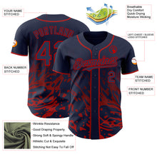 Charger l'image dans la galerie, Custom Navy-Red Fluid Liquid Wave Splatter Authentic Baseball Jersey
