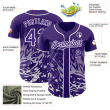 Charger l'image dans la galerie, Custom Purple-White Fluid Liquid Wave Splatter Authentic Baseball Jersey
