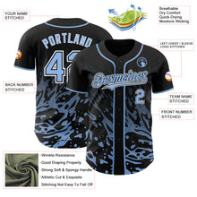 Charger l'image dans la galerie, Custom Black Light Blue-White Fluid Liquid Wave Splatter Authentic Baseball Jersey
