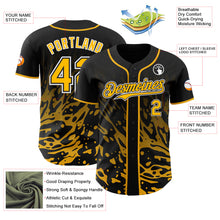 Charger l'image dans la galerie, Custom Black Gold-White Fluid Liquid Wave Splatter Authentic Baseball Jersey

