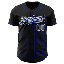 Charger l'image dans la galerie, Custom Black Royal-White Fluid Liquid Wave Splatter Authentic Baseball Jersey
