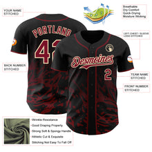 Charger l'image dans la galerie, Custom Black Crimson-City Cream Fluid Liquid Wave Splatter Authentic Baseball Jersey

