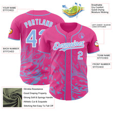 Charger l'image dans la galerie, Custom Pink Light Blue-White Fluid Liquid Wave Splatter Authentic Baseball Jersey
