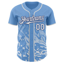 Charger l'image dans la galerie, Custom Light Blue White-Royal Fluid Liquid Wave Splatter Authentic Baseball Jersey
