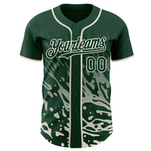 Charger l'image dans la galerie, Custom Green-Cream Fluid Liquid Wave Splatter Authentic Baseball Jersey
