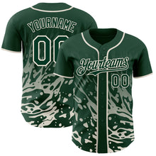 Charger l'image dans la galerie, Custom Green-Cream Fluid Liquid Wave Splatter Authentic Baseball Jersey
