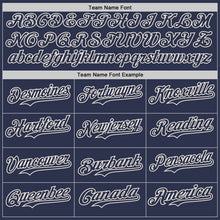 Charger l'image dans la galerie, Custom Navy-Cream Fluid Wave Splatter Gradient Authentic Baseball Jersey
