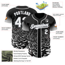 Charger l'image dans la galerie, Custom Black White-Gray Fluid Wave Splatter Gradient Authentic Baseball Jersey
