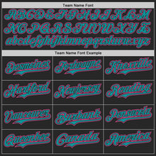 Charger l'image dans la galerie, Custom Black Teal-Pink Fluid Wave Splatter Gradient Authentic Baseball Jersey
