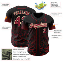 Charger l'image dans la galerie, Custom Black Crimson-City Cream Fluid Wave Splatter Gradient Authentic Baseball Jersey
