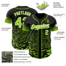 Charger l'image dans la galerie, Custom Black Neon Green-White Fluid Wave Splatter Gradient Authentic Baseball Jersey
