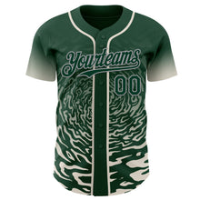 Charger l'image dans la galerie, Custom Green Cream-Gray Fluid Wave Splatter Gradient Authentic Baseball Jersey
