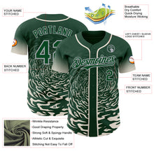 Charger l'image dans la galerie, Custom Green Cream-Gray Fluid Wave Splatter Gradient Authentic Baseball Jersey
