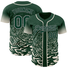 Charger l'image dans la galerie, Custom Green Cream-Gray Fluid Wave Splatter Gradient Authentic Baseball Jersey
