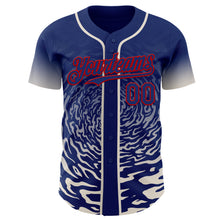 Charger l'image dans la galerie, Custom Royal Cream-Red Fluid Wave Splatter Gradient Authentic Baseball Jersey
