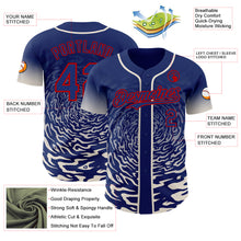 Charger l'image dans la galerie, Custom Royal Cream-Red Fluid Wave Splatter Gradient Authentic Baseball Jersey
