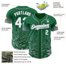 Charger l'image dans la galerie, Custom Kelly Green White-Gray Fluid Wave Splatter Gradient Authentic Baseball Jersey
