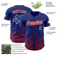 Charger l'image dans la galerie, Custom Royal Red-White Fluid Wave Psychedelic Swirl Authentic Baseball Jersey
