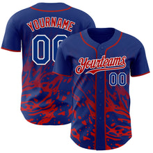 Charger l'image dans la galerie, Custom Royal Red-White Fluid Liquid Wave Splatter Authentic Baseball Jersey
