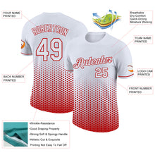 Загрузить изображение в средство просмотра галереи, Custom White-Red Geometric Hexagonal Dot Gradient Performance T-Shirt
