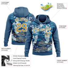 Charger l&#39;image dans la galerie, Custom Stitched Royal Old Gold-White 3D Pattern Design Crane And Cloud Sports Pullover Sweatshirt Hoodie
