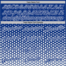 Load image into Gallery viewer, Custom Royal-White Geometric Hexagonal Dot Gradient Performance T-Shirt
