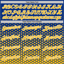Загрузить изображение в средство просмотра галереи, Custom Royal Gold-White Geometric Hexagonal Dot Gradient Performance T-Shirt
