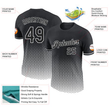 Load image into Gallery viewer, Custom Black-White Geometric Hexagonal Dot Gradient Performance T-Shirt
