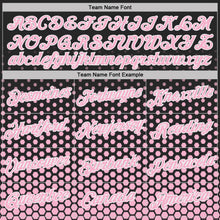 Load image into Gallery viewer, Custom Black Light Pink-White Geometric Hexagonal Dot Gradient Performance T-Shirt
