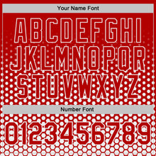 Load image into Gallery viewer, Custom Red-White Geometric Hexagonal Dot Gradient Performance T-Shirt
