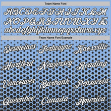 Laden Sie das Bild in den Galerie-Viewer, Custom Light Blue White-Black Geometric Hexagonal Dot Gradient Performance T-Shirt
