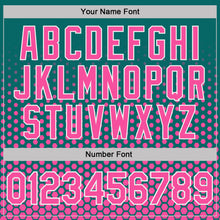 Load image into Gallery viewer, Custom Teal Pink-White Geometric Hexagonal Dot Gradient Performance T-Shirt
