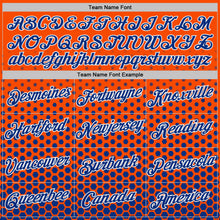 Laden Sie das Bild in den Galerie-Viewer, Custom Orange Royal-White Geometric Hexagonal Dot Gradient Performance T-Shirt
