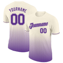 Загрузить изображение в средство просмотра галереи, Custom Cream-Purple Geometric Hexagonal Dot Gradient Performance T-Shirt
