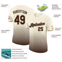 Load image into Gallery viewer, Custom Cream-Brown Geometric Hexagonal Dot Gradient Performance T-Shirt
