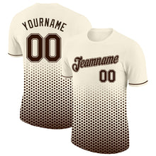 Load image into Gallery viewer, Custom Cream-Brown Geometric Hexagonal Dot Gradient Performance T-Shirt
