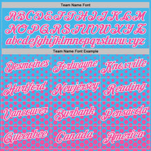 Загрузить изображение в средство просмотра галереи, Custom Sky Blue Pink-White Geometric Hexagonal Dot Gradient Performance T-Shirt
